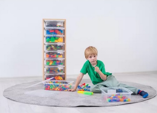 ns4444 Mobili spintelė su dėžutėmis ir 8 skirtingais STEAM konstruktoriais NS4444 - Image 1