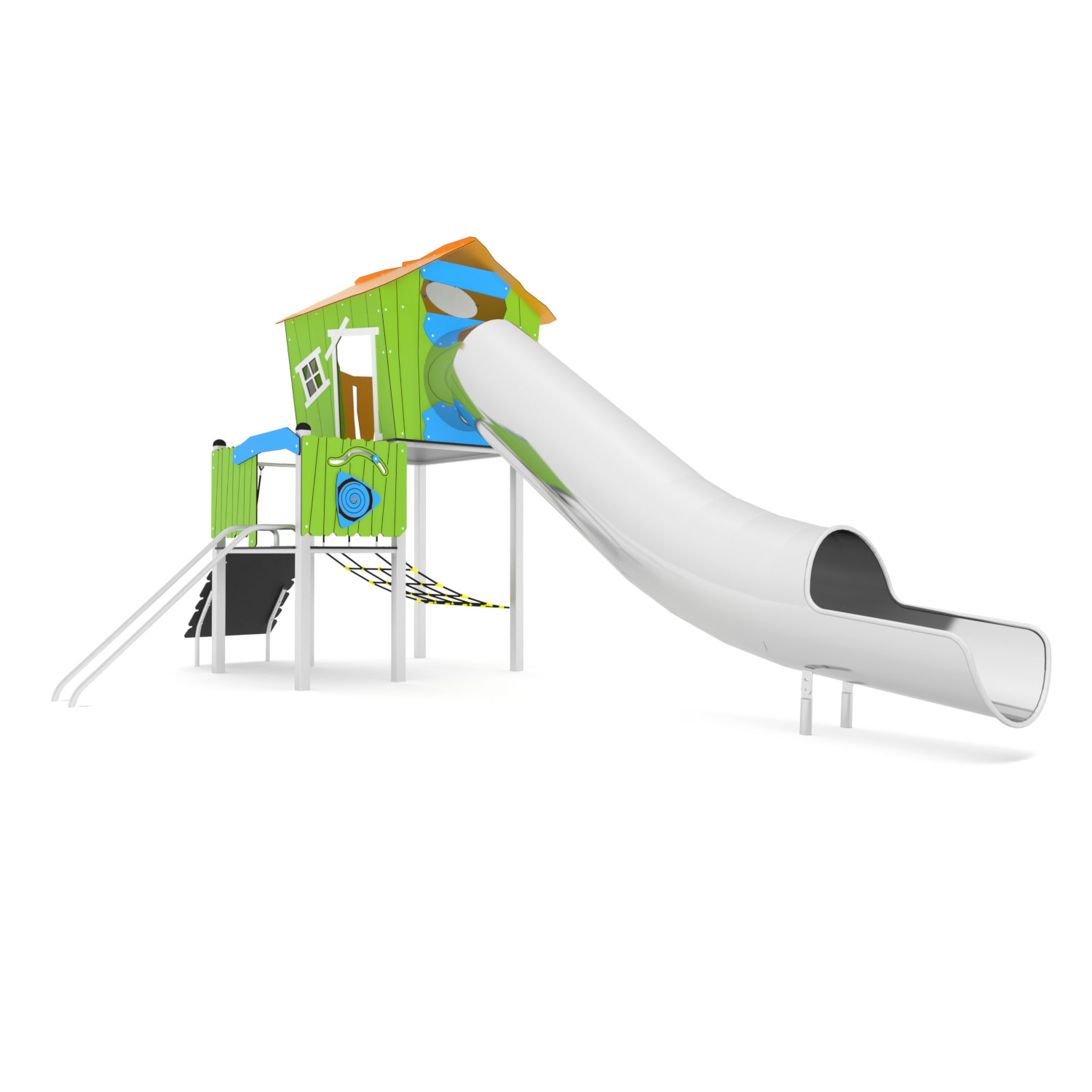 0300-1 Nerūdijančio plieno kompleksinė aikštelė su uždara čiuožykla 0300 - Image 1