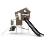 Nerūdijančio plieno kompleksinė aikštelė su atvira čiuožykla 0300S1 - Image 5