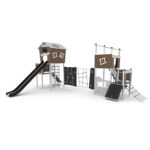 Nerūdijančio plieno kompleksinė aikštelė su atvira čiuožykla 0301S1 - Image 3