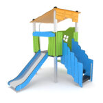 Nerūdijančio plieno namukas su atvira čiuožykla 0304