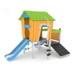 Nerūdijančio plieno kompleksinė aikštelė su atvira čiuožykla 0305 - Image 3