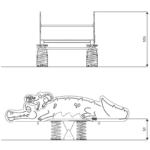 Aštuonvietės balansinės sūpynės spyruokliukas Krokodilas 0674 - Image 3