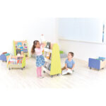 Mobili dvipusė bibliotekėlė - spintelė Quadro su ratukais įvairių spalvų - Image 2