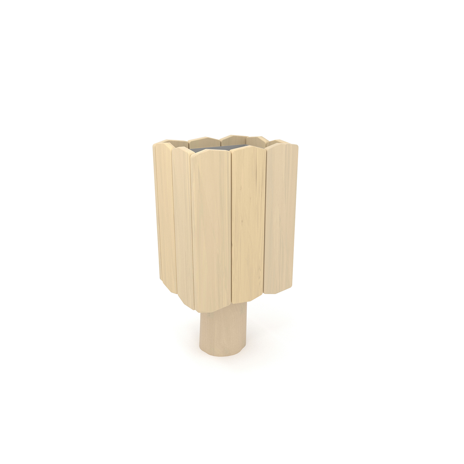 4b96-rb13951s Natūralios medienos ROBINIA šiukšliadėžė RB1395 - Image 1