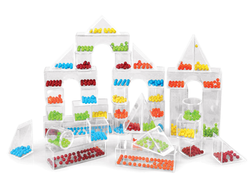 JN0084 Plastikinės kaladėlės su karoliukais viduje JN0084 - Image 1