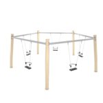 Natūralios medienos ROBINIA penkiavietės supynės RB0515