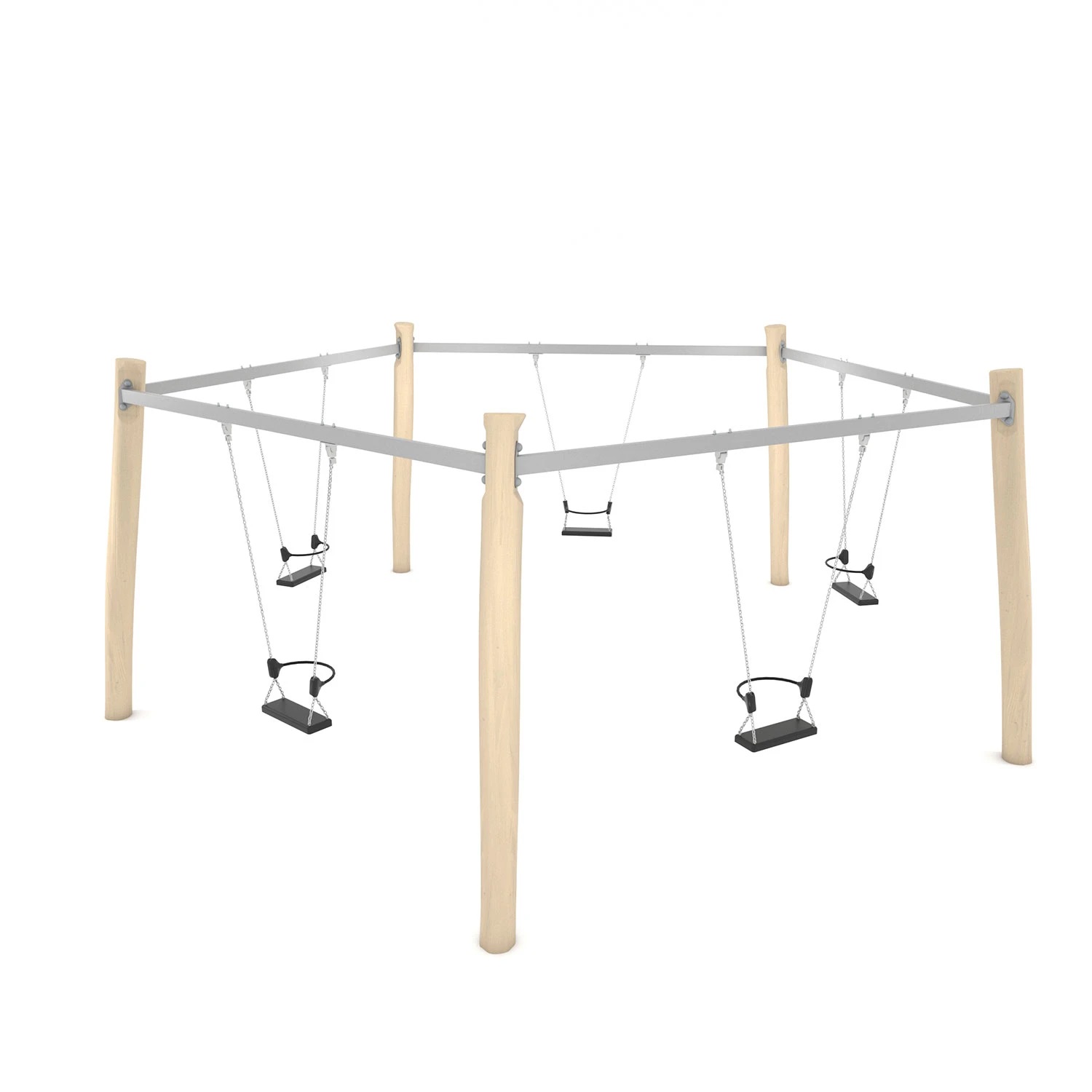 RB0515 Natūralios medienos ROBINIA penkiavietės supynės RB0515 - Image 1