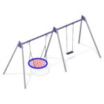 Metalinės sūpynės su gandro lizdu HM-008