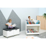 Didelė knygų lentyna ant ratukų su ištraukiamu stalčiumi 094051W - Image 3