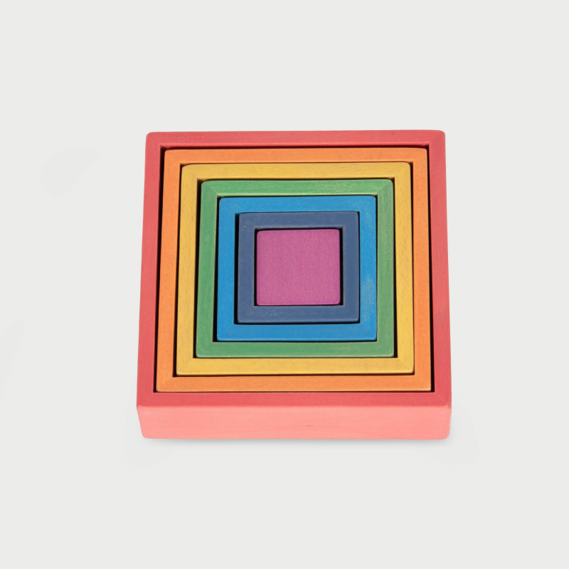 73416 Mediniai vaivorykštės spalvų kvadratai 73416 - Image 1
