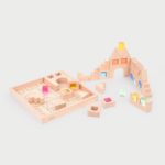 Medinės kaladėlės su spalvotais akmenėliais 73546