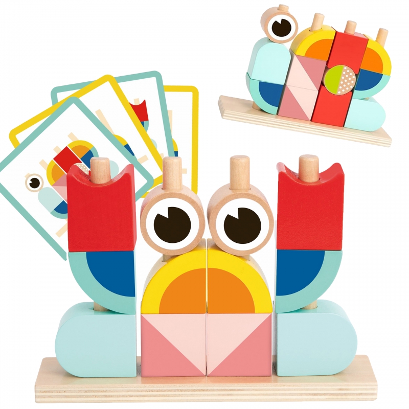 tooky-toy-kreatywne-drewniane-klocki-przestrzenne-3d-krab Daugiasluoksnės dėlionės TH847 - Image 1