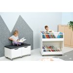 Didelė knygų lentyna ant ratukų su ištraukiamu stalčiumi 094051W - Image 3