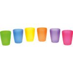 Įvairiaspalviai plastikiniai puodeliai 075091
