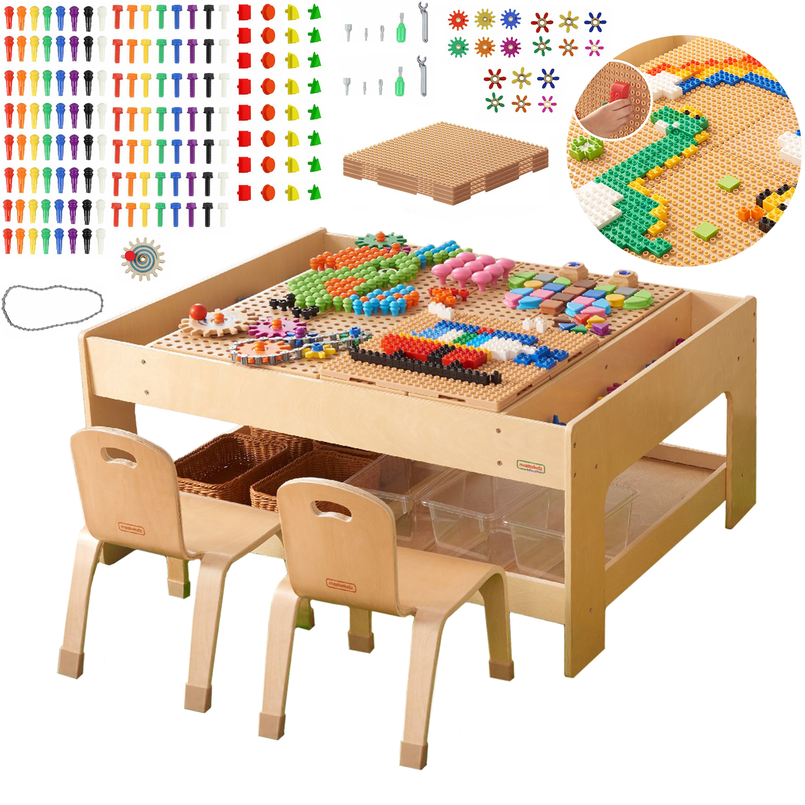 masterkidz-medinis-edukacinis-stalas-stem-sienos-priedai-563-blokai-me25319-2-main MASTERKIDZ Medinis Edukacinis Stalas + STEM Sienos Priedai + 563 Blokai ME25319-2 - Image 1