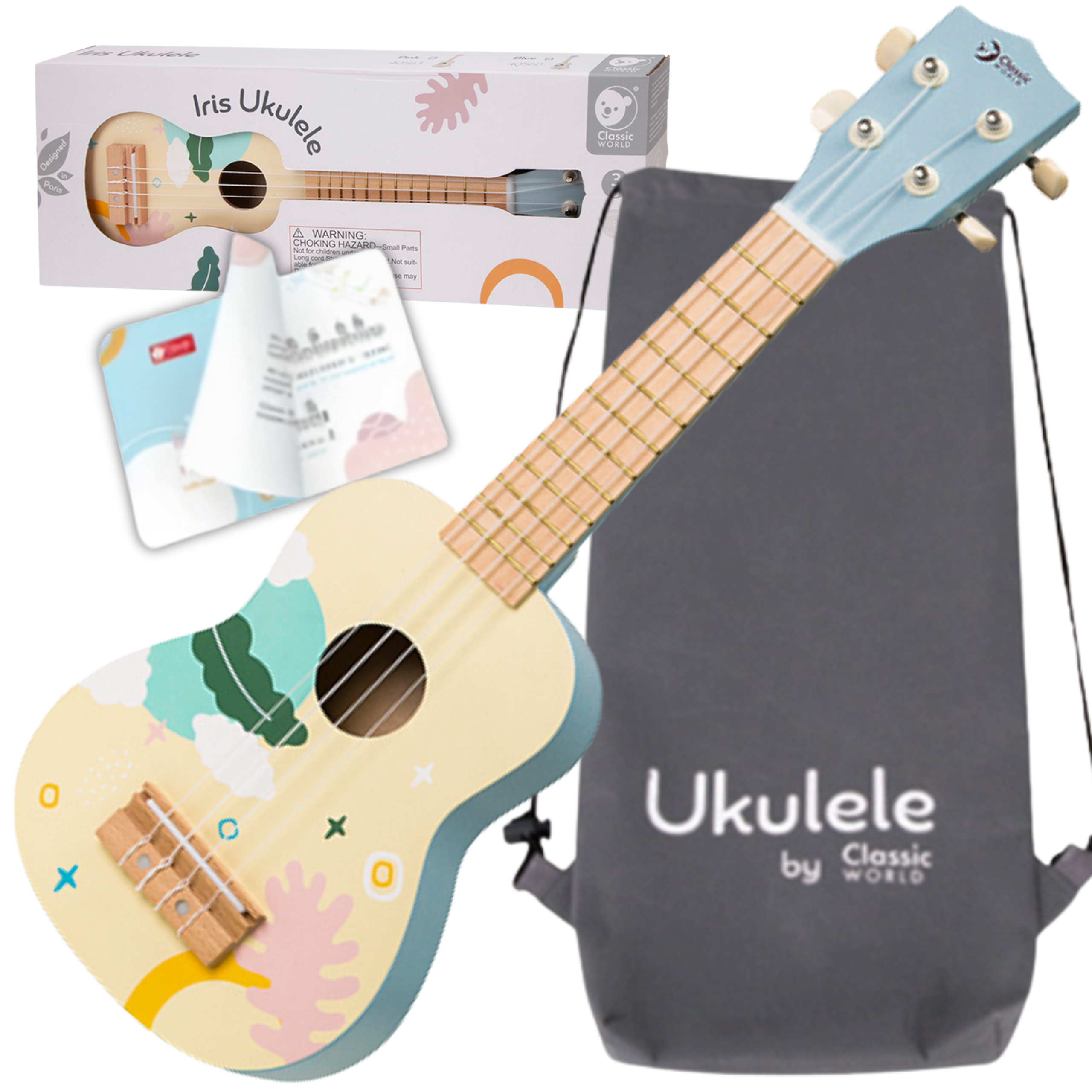 medine-melyna-ukulele-cw40560-main Medinė mėlyna ukulėlė CW40560 - Image 1