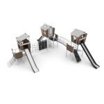 Nerūdijančio plieno kompleksinė aikštelė su atvira čiuožykla 0302S1 - Image 6