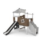 Nerūdijančio plieno kompleksinė aikštelė su atvira čiuožykla 0306 - Image 6