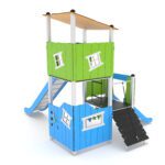 Nerūdijančio plieno kompleksinė aikštelė su dviem čiuožyklom 0303 - Image 3