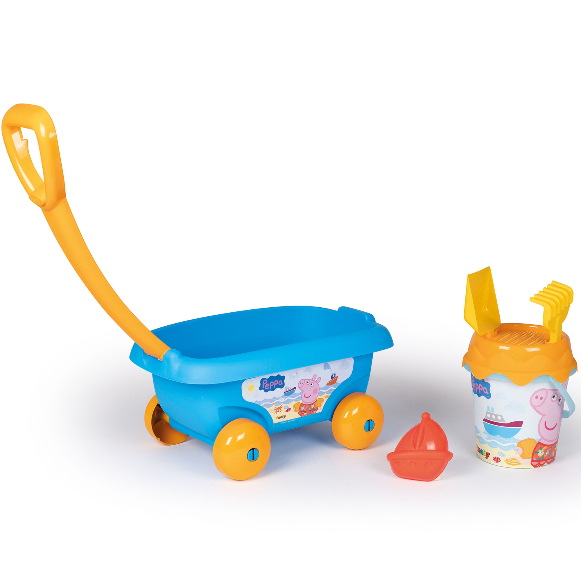 smoby-peppa-pig-smelio-vezimelis-su-kibiru-ir-priedais-867021-main SMOBY Peppa Pig smėlio vežimėlis su kibiru ir priedais 867021 - Image 1