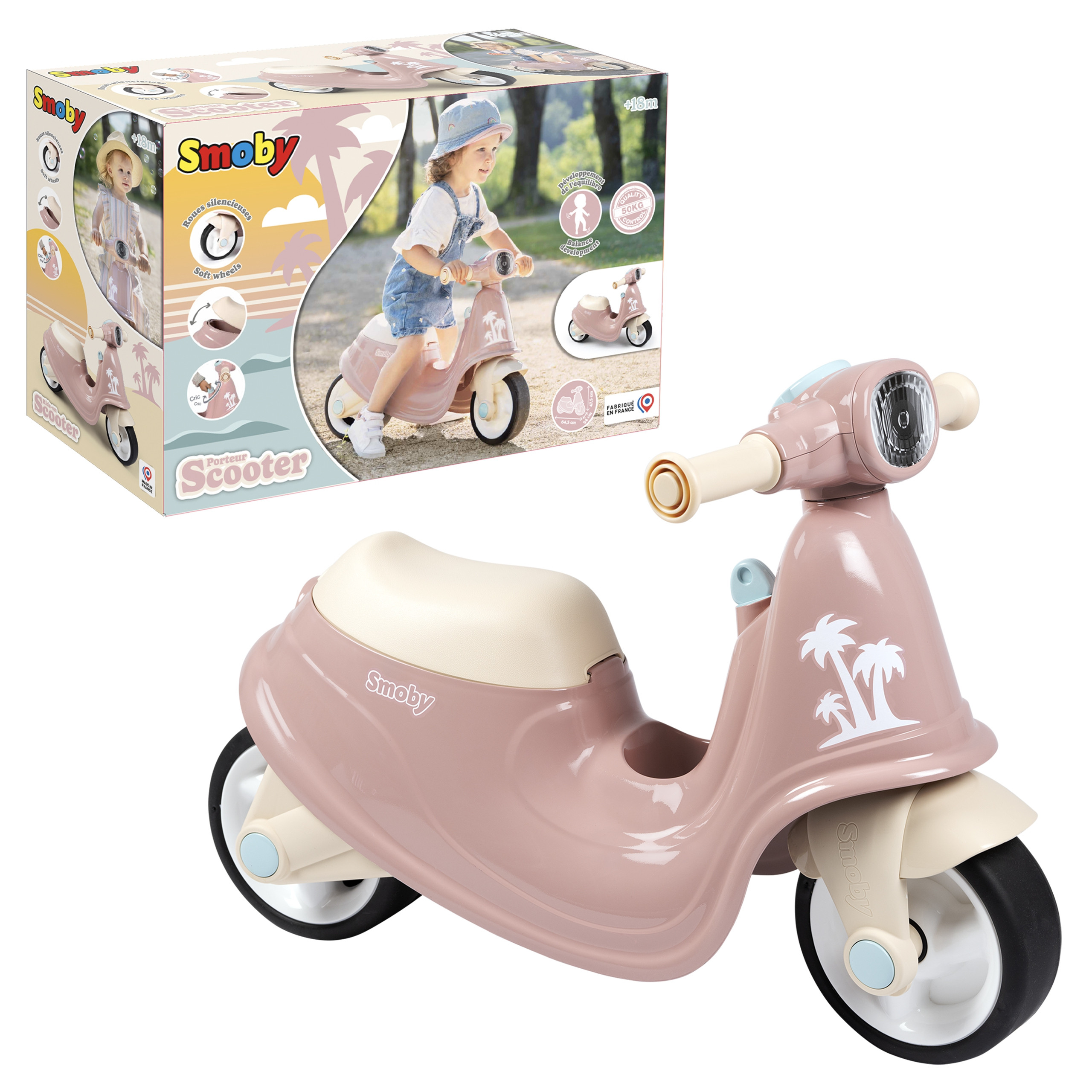 smoby-rozinis-motoroleris-721008-main SMOBY Rožinis motoroleris 721008 - Image 1